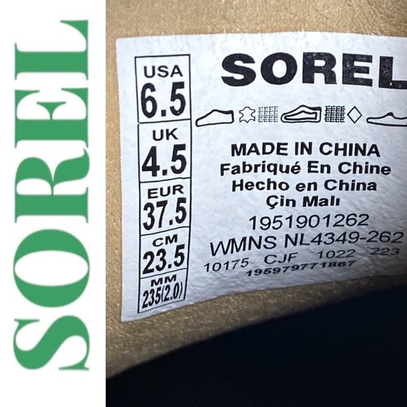 NWOB SOREL Brex Chunky Heel Platform Chelsea Bootie Tan Yellow, Size 6.5 - Picture 7 of 11